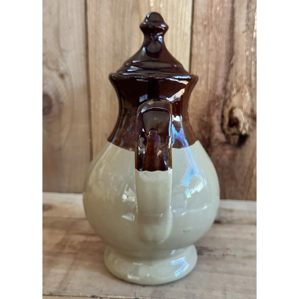 Vintage Interpur Pitcher Pottery Brown Made In Taiwan‎ Stoneware